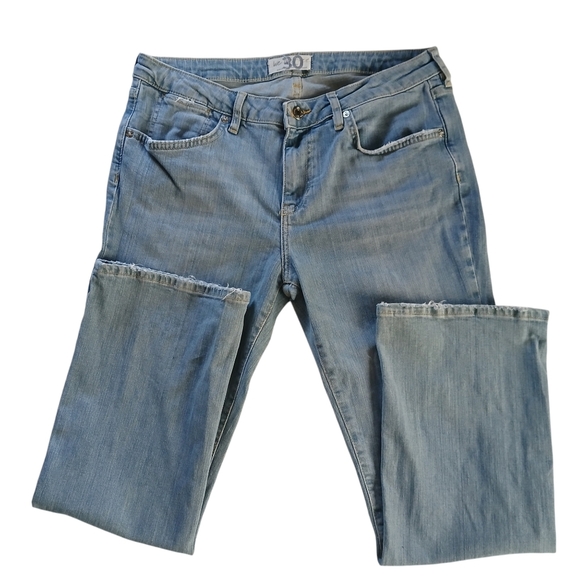 Women's Free People We The Free Jeans Mid Rise Crop Flare Light Blue Size 30 - Picture 9 of 10
